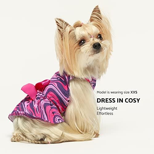 חם כלב מופשט מערבולת שמלה, כותנה כלב לכלבים קטנים ילדה, חתול הלבשה, סגול, קטן