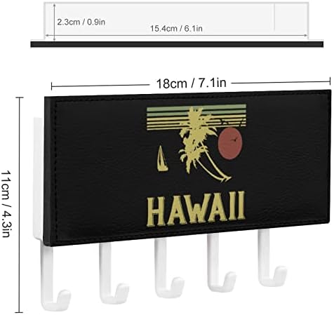 בציר הוואי אופנתי מפתח מחזיק קיר רכוב מפתח מתלה קיר דקורטיבי עם 7 ווים לכניסה מול דלת מסדרון