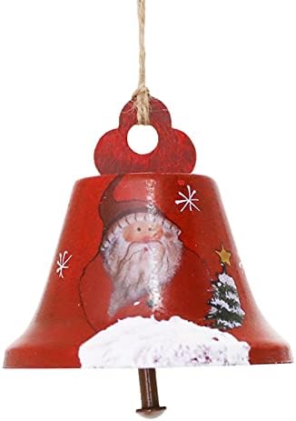 XIOS 2022 חג המולד מצויר ברזל יצור מצויר יד זקן איש שלג פעמון פעמון עץ חג המולד תליון זכוכית קישוט
