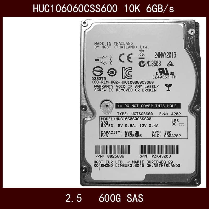 HDD עבור HGST 600GB 2.5 SAS 6 GB/S 64MB 10000RPM לכונן קשיח פנימי לדיסק קשיח של שרת עבור HUC106060CSS600