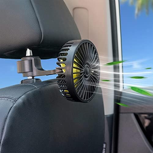 מאוורר מכוניות של Moresec למושב האחורי, 3 מהירויות ו -360 מעלות מאוורר מושב מכונית המופעלת על ידי USB 4 '' מאוורר