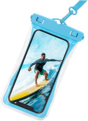 אורבנקס אוניברסלי עמיד למים טלפון פאוץ נייד יבש תיק מקרה מיועד בלו ג 5 לט עבור כל טלפונים חכמים אחרים עד 7 - כחול