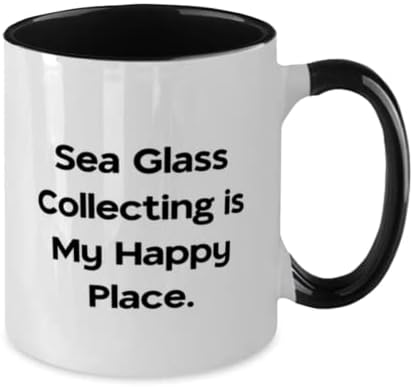 איסוף זכוכית ים הוא המאושר שלי. ספל שני טון 11 oz, איסוף זכוכית ים מתנה מחברים, כוס מוטיבציה לחברים,