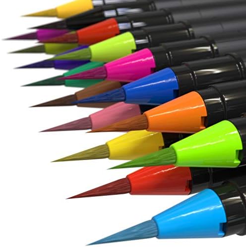 עטים מברשת צבעי מים צבעים מבוססי מים - סמני מברשות רכות לספרי צביעה, רישום, קליגרפיה, כתיבה