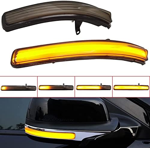 אוטומטי עבור פורד אקספלורר 2011-2019 מעושן שחור הוביל דינמי הפעל אות אור אחורי מראה מחוון 1 יחידות אביזרי רכב