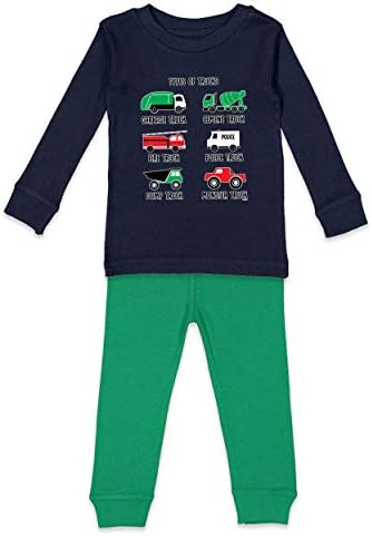 סוגי משאיות - מפלצת זבל משטרת אש חולצת ילדים ומכנסיים מכנסיים