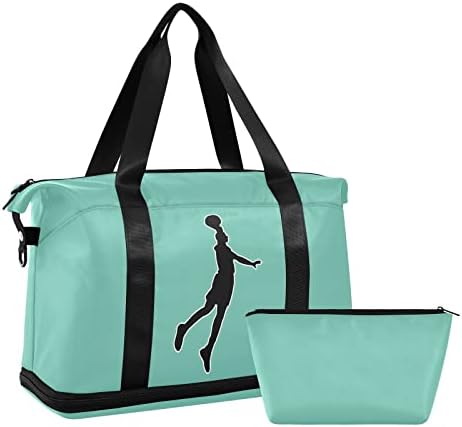 מנטה ירוק כדורסל תיקיית כושר לגברים נשים לטיולים תיק דאפל עם תא נעליים תיקי שבוע לנשים לנשים