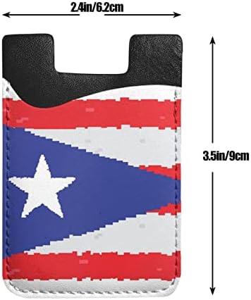 מחזיק כרטיסי טלפון של איוניקס פורטו ריקו דגל כרטיסי טלפון סלולרי שרוול שרוול PU 3M דבק דבק מזהה.