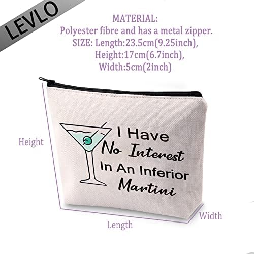 Levlo Martini Lovers מתנות אין לי שום עניין בתיקי איפור מרטיני נחותים תכנית טלוויזיה חובבי תיקי