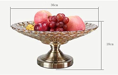 אירופאי יוקרה גביש זכוכית פירות פירות מלאכה זכוכית יצירתית בית מגורים סעוד קערת פירות גדולה 36 18 סמ