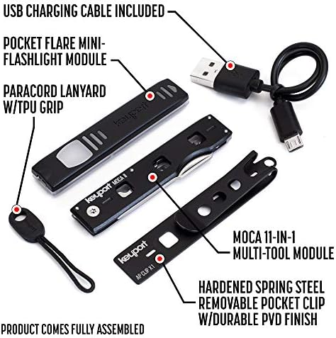 מפתח בכל מקום כלים צרור שירות-מוקא2 11-ב -1 מחזיק מפתחות רב-כלי + פנס מיני התלקחות כיס-ציוד קומפקטי עם קליפ כיס-פנס