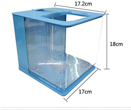 קטן אקווריום שולחן עבודה מיני פלסטיק יצירתי אקולוגי משלוח מים דגי טנק עצלן עצמי ניקוי קטן אקווריום, כחול