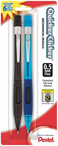 פנטל מהיר יותר אוטומטי עפרונות, 0.5 ממ, עשן חבית, חבילה של 2 עפרונות
