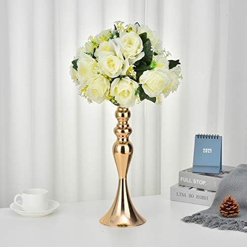 אקום מלך זהב חתונה פרח לעמוד סידורי שולחן קישוט, מתכת פרח הסדר לחתונה מסיבת ארוחת ערב מרכזי דקור