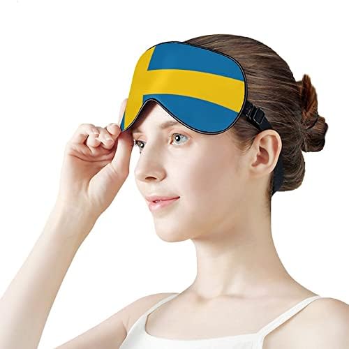 דגל שוודיה מסכת עיניים שינה עין חמודה מכסה עיניים מכסה צפיפות לנשים מתנות גברים