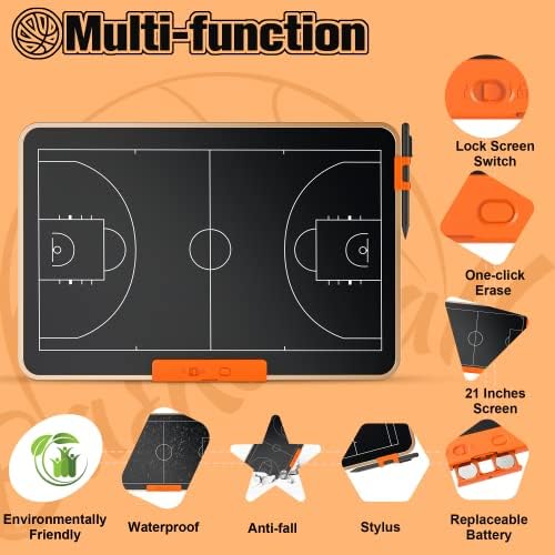 Gigart Electronic כדורסל/כדורגל/כדורגל/טניס/קרח הוקי/לוח אימון בייסבול, לוח סמן טקטיקה אסטרטגיה עם מסך