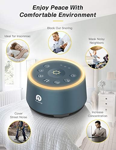 חבילת ד3 פרו עם ד1 מכונת רעש לבנה עם מנורת לילה לתינוק לשינה, צלילים באיכות גבוהה, טיימר ותכונת זיכרון, מכונת