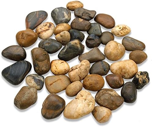 כצקו 2 קילו אבני סלע דקורטיביות גדולות - אבני צבע מעורבות מלוטשות טבעיות וזוהר בחלוקי הנחל הכהים
