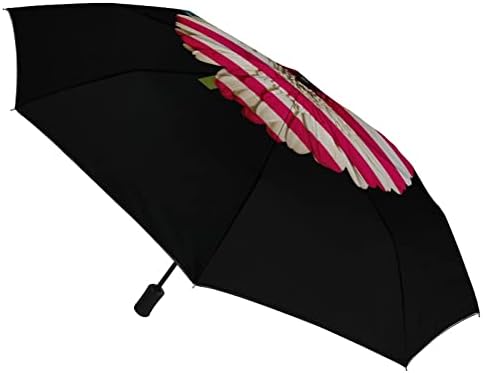 גרברה דייזי פרח בצבעים דגל לאומי מטריה אוטומטית מטריה מתקפלת ניידת נגד אולטרה סגול עמיד למים ואטום לרוח
