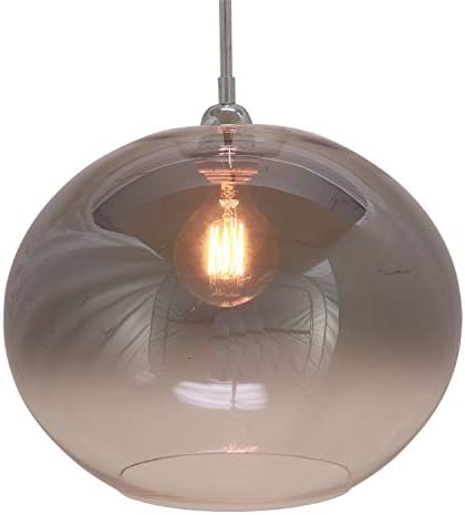 תרפיה בעיצוב צ ' 1941 סוארס 1 תליון גלובוס זכוכית אור, אומברה מעושנת