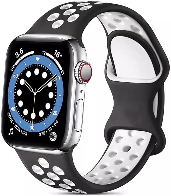 להקת Apple Watch 42/44 ממ לגברים/נשים, ביצועים, נושם, רצועת החלפת סיליקון רכה רצועת כף יד עבור SE & Series