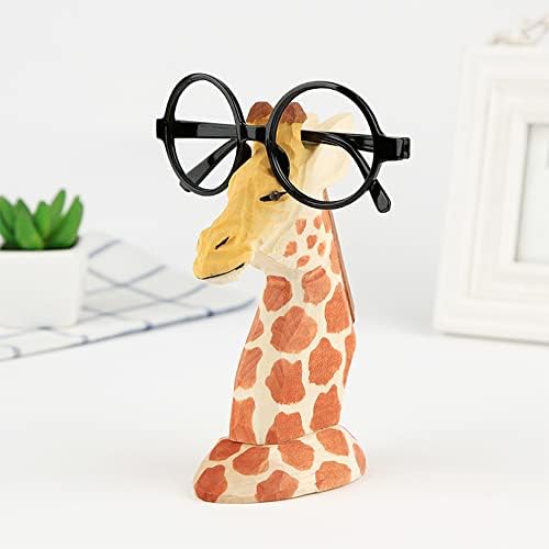 משקפיים עומדים תצוגת עיצוב בעלי חיים חמוד בעבודת יד מעץ מגולף מעץ מגולף מתנה למדף לעיצוב שולחן משרדי
