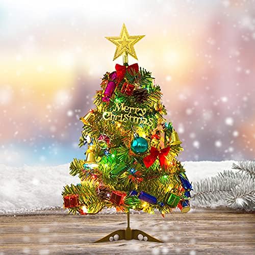 עץ חג המולד עץ חג המולד מלאכותי עם עץ צבע חג המולד עץ מיני תאורת שולחן עבודה מוארת קישוט עיצוב בית