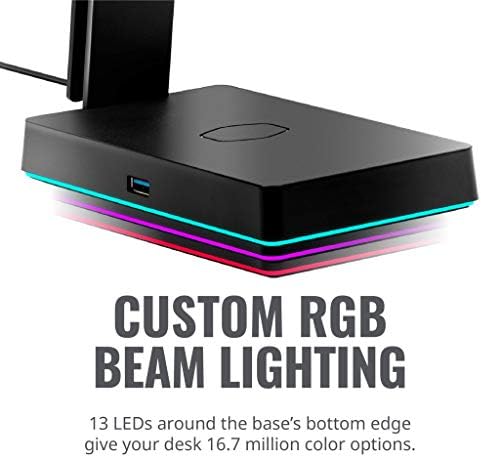 מאסטר קריר יותר GS750 משחקי אוזניות RGB עמדת טעינה משולבת של צ'י טעינה אלחוטית, רכזות USB ו-