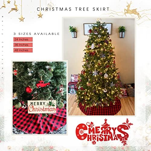 חצאיות עץ משובצות לחג המולד קטנות 36 אינץ
