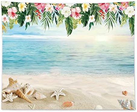 יום הולדת קיץ רקע חוף בד רך באנר מסיבת אלוהה ואאו טרופי רקע צילום קישוטי מקלחת תינוק אבזרי תא צילום