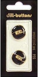 כפתורי שמיר 18 ממ 2 pc 2 חור אמייל שחור/זהב