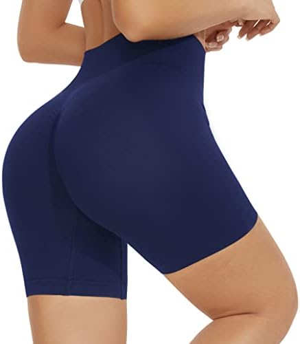 Percemit Booty חלק מעצים מכנסיים קצרים לאימון לנשים מכנסי כושר ספורט במותניים גבוהים
