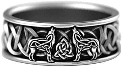 נשים טבעות תכשיטים גברים וינטג 'בהתאמה אישית טבעת זאב טבעת הפנק טבעת מתנה תכשיטים לגברים טבעת חרדה להקת חתונה