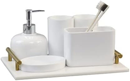 ערכת ציוד אסלה של CDYD ערכת רחצה נורדית רחצה חדר אמבטיה מחזיק שיניים חשמלית כוס שטיפת פה כוס