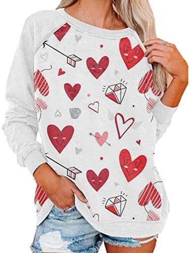 סווטשירטים של יום האהבה של ג'ג'ייבדי לנשים, חולצות חג האהבה שמחות, חולצות גרפיות, ולנטיין צמרת בגדים