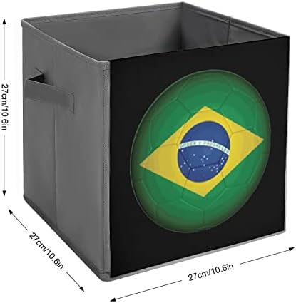 דגל כדורגל בברזיל פחי אחסון מתקפלים קוביות קוביות מארגן קופסאות אחסון בדים טרנדיות מכניסים מגירות