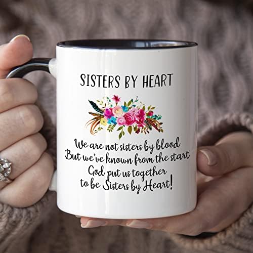 יוניק עיצובים לא אחיות על ידי דם אבל אחיות על ידי לב ספל, 11 אונקיות, לא ביולוגי אחות ספל, נשמה אחות ספל,