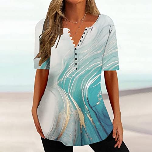צמרות קיץ נשים מסתירות טוניקת בטן 2023 חולצות טריקו של שרוול קצר טרנדי