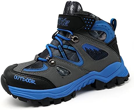 JMFCHI ילדים מגפי הליכה בנים בנות חיצוניות להליכה מטפסים נעלי ספורט נוחות ללא החלקה נעלי שלג מטייל מגף אנטיסקיד