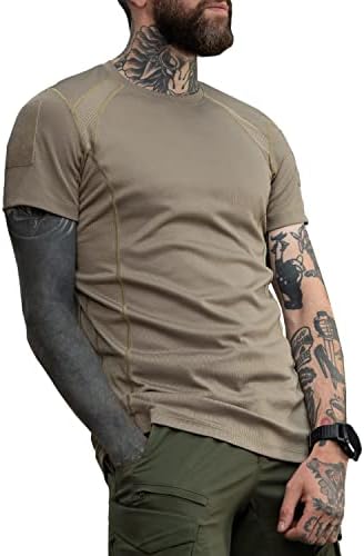 M-TAC טקטי טקטי טקטי טקטי gen.2-חולצת טריקו צבאית פוליאסטר נושמת עם לוחות טלאים על שרוולים קצרים