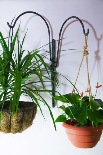 חצר באטלר IYTUM -2H עמדת צמחים בינוני - סוגר קולב צמחים לשימוש פנים וחוץ, הרכבה אוניברסלית לעמודי גדר או קירות