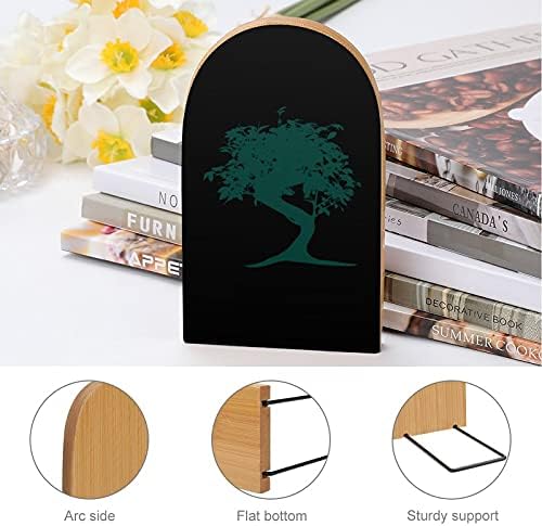 יפני בונסאי עץ מדף ספרים החלקה עץ תומכי ספרים שולחן משרד אביזרי תומכי ספרים
