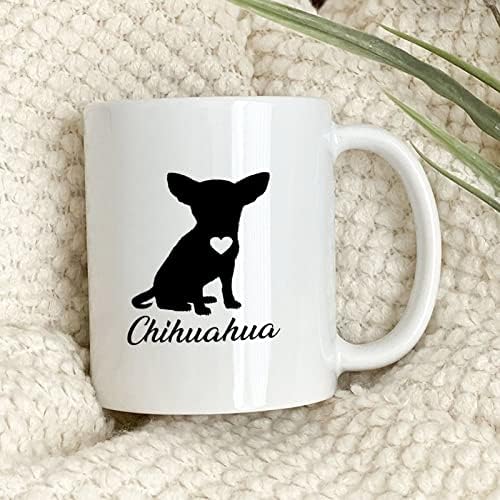 צ ' יוואווה קרמיקה קפה ספל כלב אהבת צללית מצחיק וייחודי מתנת רעיון ספל כלב בעל חיית מחמד תה כוס חג המולד או