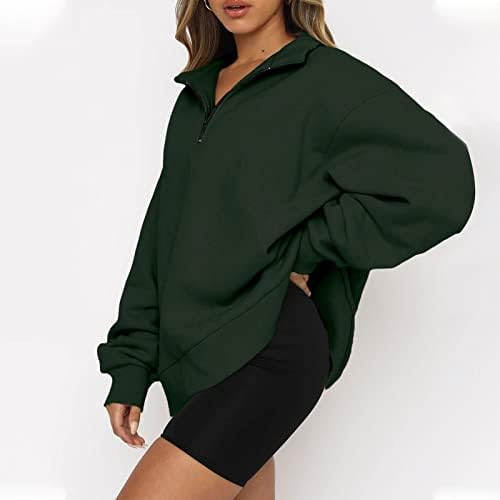 איאסו נשים סתיו חצי סוודרי רוכסן ארוך שרוול טי גדול חולצות קל משקל עולה טרנדי חולצות נמתח טי