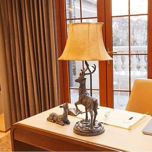 מנורת שולחן ליד המיטה LED E27 אירופאי חדר שינה מנורת מיטה יצירתי רטרו איילים מנורה שולחן אישיות לימוד