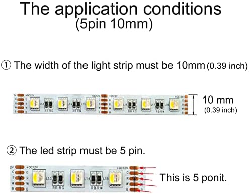 מחבר רצועת LED ערכת 5 סיכה 10 ממ כוללת צורת L וצורת T עבור 5050 אורות LED של RGBW LED