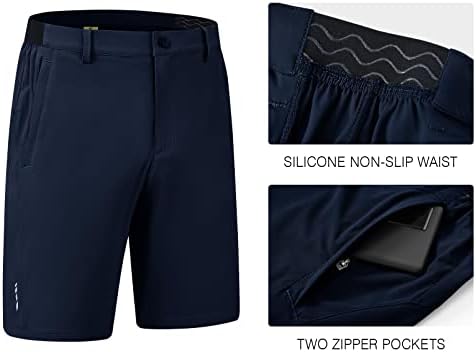 מכנסי גולף לגברים של Rdruko נמתחים מתאימים יבש 9 מכנסיים קצרים מזדמנים קלים עם כיסים עם כיסים