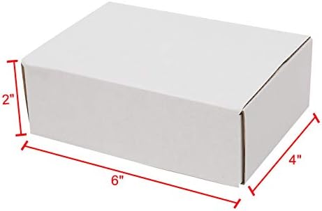 וויצ 'י 50 קופסאות נייר גלי 6 על 4 על 2, למשלוח, אריזה והזזה, לבן בחוץ וצהוב בפנים