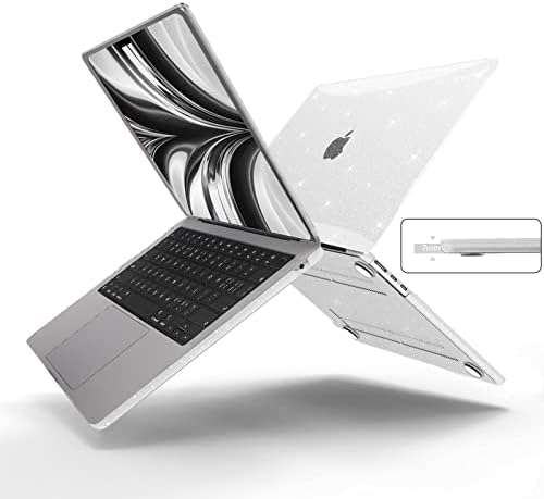 ANBAN תואם ל- MacBook Air 13.6 אינץ 'מארז 2022 2023 A2681, MacBook Air M2 מזהה מגע נרתיק, נצנצים נייד