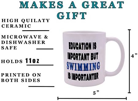 נוכלים נהר טקטי מצחיק סרקסטי קפה ספל חינוך הוא חשוב אבל שחייה הוא חשוב חידוש כוס רעיון מתנה גדול